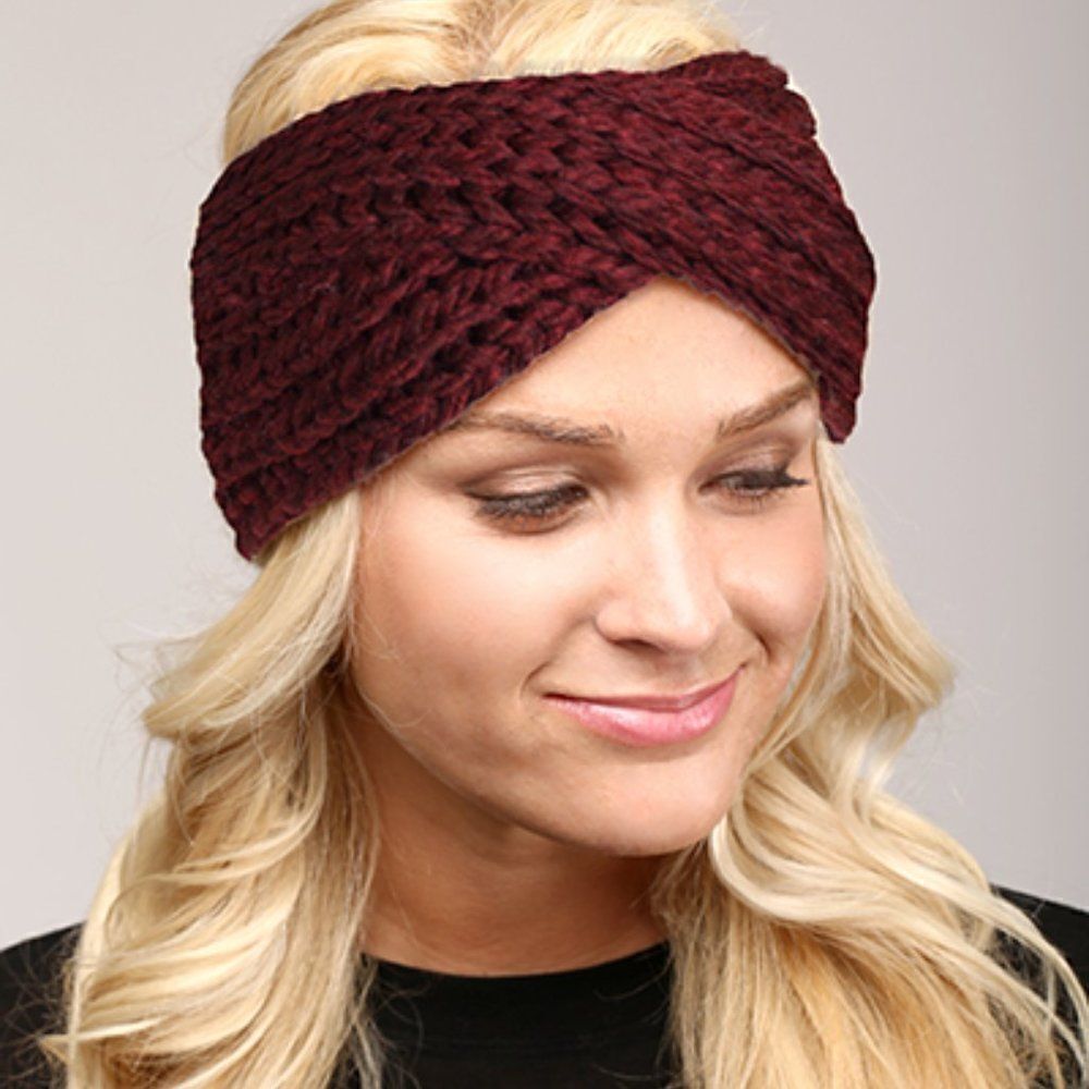 Ladies Burgundy Winter Headband - Brand New